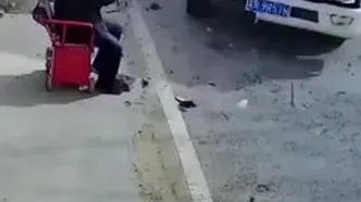 پیرمرد خوش‌شانس از تصادف جان سالم به در برد