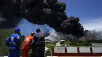 آتش‌سوزی در پالایشگاه نفت کوبا