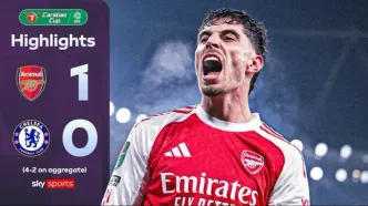 ویدیو| خلاصه بازی آرسنال ۱ - چلسی ۰/ توپچی‌ها فینالیست شدند