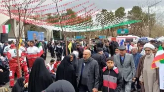 حضور رییس دانشگاه تهران در راهپیمایی ۲۲ بهمن