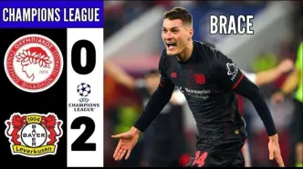 ویدیو| خلاصه بازی المپیاکوس ۰ - بایرلورکوزن ۲/ شکست ناامید کننده در حضور یک ساعته طارمی