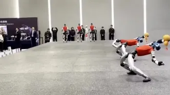 ربات‌های چینی برای صدر اعظم آلمان هنرنمایی کردند