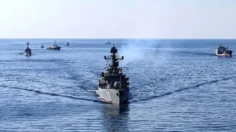 رزمایش ایران و روسیه مقابل چشم ناوهای آمریکایی