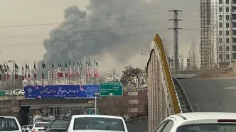 تصاویری از آتش‌سوزی گسترده در غرب تهران