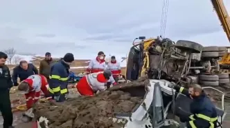 تصادف زنجیره‌ای در محور دیواندره- سقز، سه نفر جان باختند