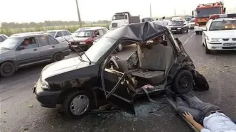 یک فوتی و ۵ مصدوم در تصادف خونین پراید و‌ تریلی در سردشت