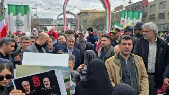 حضور رییس سازمان انرژی اتمی ایران در راهپیمایی ۲۲ بهمن