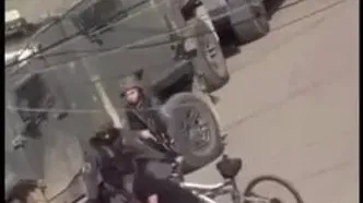 حمله سرباز اسرائیلی به نوجوان دوچرخه‌سوار فلسطینی