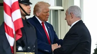 لحظه ورود خودروی نتانیاهو به کاخ سفید