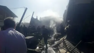 اولین تصاویر از سقوط یک فروند بالگرد در تره‌بار