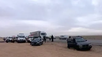 ۳ مصدوم در پی وقوع تصادف زنجیره‌ای در آزادراه قزوین_زنجان