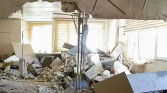 تصاویر؛ خسارات حمله به ساختمان پلیس مبارزه با مواد مخدر در تهران