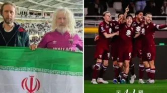 اهتزار پرچم ایران در ورزشگاه میلان علیه آمریکا و اسرائیل