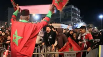 شادی مراکشی ها پس از کسب قهرمانی قاره آفریقا