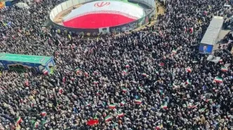 مراسم تشییع قهرمانان «ناو دنا»، «علی لاریجانی» و سردار غلامرضا سلیمانی