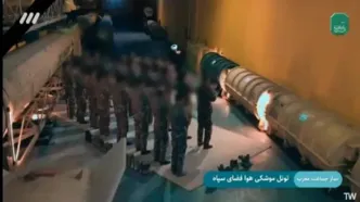 تصاویری خاص از نماز خواندن رزمندگان در تونل موشکی هوا فضای سپاه برای نخستین بار + ویدئو
