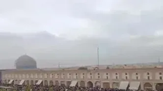 ویدیویی هوایی از راهپیمایی مردم اصفهان در روز قدس