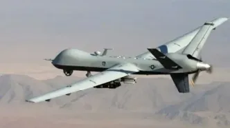 لحظه انهدام پهپاد فوق پیشرفته MQ۹ توسط پدافند سپاه