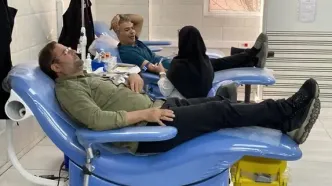 اهدای خون اعضای تیم فجر سپاسی برای مجروحان جنگ+ عکس