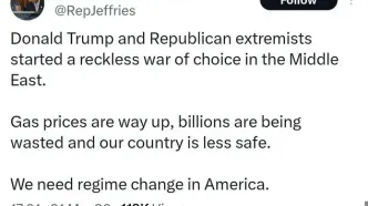 رهبر دموکرات‌ها در مجلس نمایندگان آمریکا: آمریکا به یک تغییر رژیم نیاز دارد