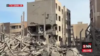 فیلم شوکه کننده از آخرین وضعیت ساختمان هلال احمر در مهاباد پس از حملات هوایی و بمباران