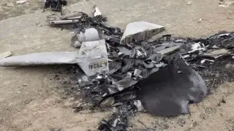 تصویر لاشه پهپاد ساقط‌شده در لرستان‌