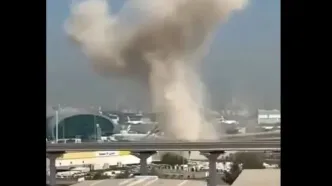 لحظه اصابت پهپاد به فرودگاه دبی/ ویدئو
