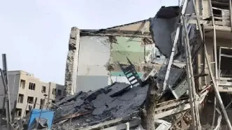 ساختمان هلال احمر مهاباد درپی حمله هوایی تخریب شد