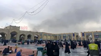 تصویری از مشاهده دود غلیظ در حرم مطهر رضوی
