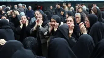 تصاویر جانسوز از تشییع شهدای ناو دنا در کرمانشاه