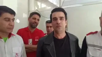 یوسف تیموری در جمع امدادگران هلال احمر