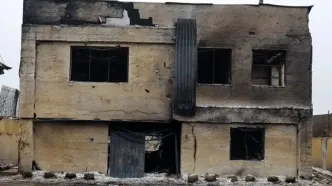 مدرسه‌ای در فردیس که در حملات نظامی ویران شد