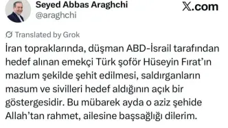 تسلیت عراقچی در پی شهادت شهروند ترکیه در جریان حمله آمریکا و اسرائیل به ایران | حسین فیرات که بود؟