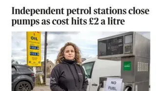 تایمز انگلیس: تعطیلی پمپ‌بنزین‌های مستقل زیر فشار بنزین ۲ پوندی