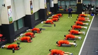 تمرین تیم ملی فوتبال ایران در شهر بارانی آنتالیا