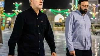 اولین تصویر از تابوت علی لاریجانی در کنار فرزندش در معراج شهدای تهران