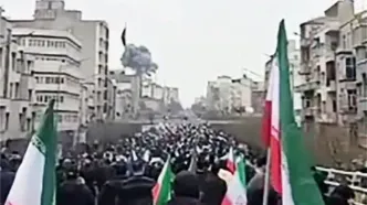 لحظه بمباران تهران همزمان با راهپیمایی قدس