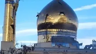 تصاویری تلخ از حسینیه اعظم زنجان پس از بمباران/ ویدئو