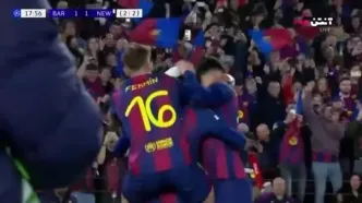 گل دوم بارسلونا به نیوکاسل+ ویدئو