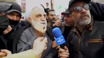 لحظه اصابت موشک به ساختمانی در نزدیکی محل حضور رئیس قوه قضاییه در راهپیمایی روز قدس