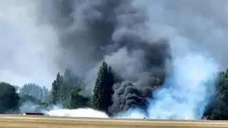 فیلم سقوط یک هواپیمای نظامی در کلمبیا با ۱۱۰ سرنشین