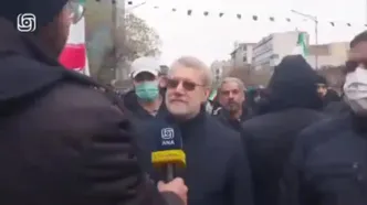 فیلم واکنش علی لاریجانی به حمله اسرائیل در نزدیکی مسیر‌های راهپیمایی روز قدس