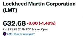 سقوط فوری سهام سازنده F35 بعد از ضربه ایران