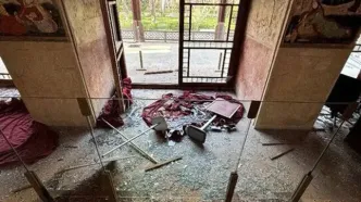 تصاویری از آسیب‌ کاخ چهل‌ستون در حمله به اصفهان