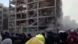 تصاویری از مجتمع مسکونی در محدوده رسالت تهران پس از اصابت موشک