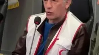 فریبا کوثری و سیروس همتی در جمع امدادگران