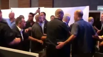 قطع کنفرانس خبری نتانیاهو به دلیل شلیک موشک‌های ایران و حزب‌الله + عکس