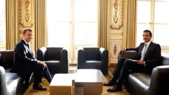 رایزنی میان رئیس‌جمهور فرانسه و امیر قطر