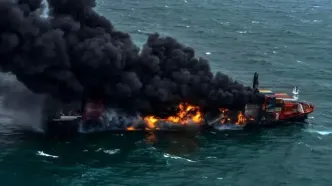 تیتر جنجالی فرهیختگان از انفجار کشتی تایلندی در تنگه هرمز