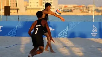 قدرت‌نمایی مردان والیبال ساحلی ایران در بازی‌های آسیایی سانیا
